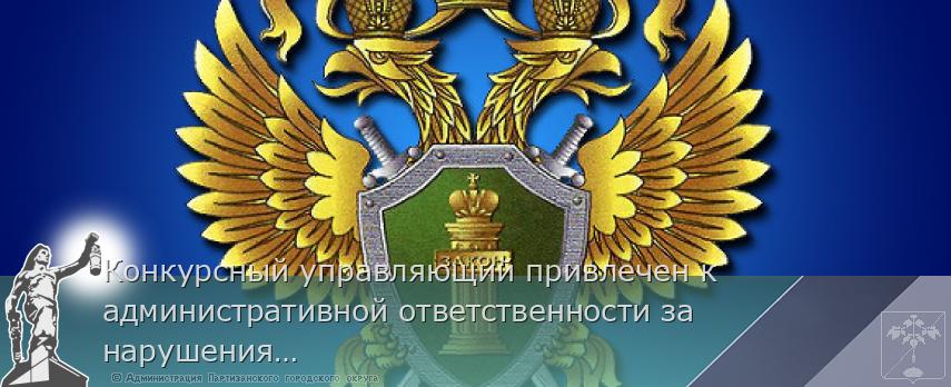 Конкурсный управляющий привлечен к административной ответственности за нарушения законодательства о несостоятельности (банкротстве)